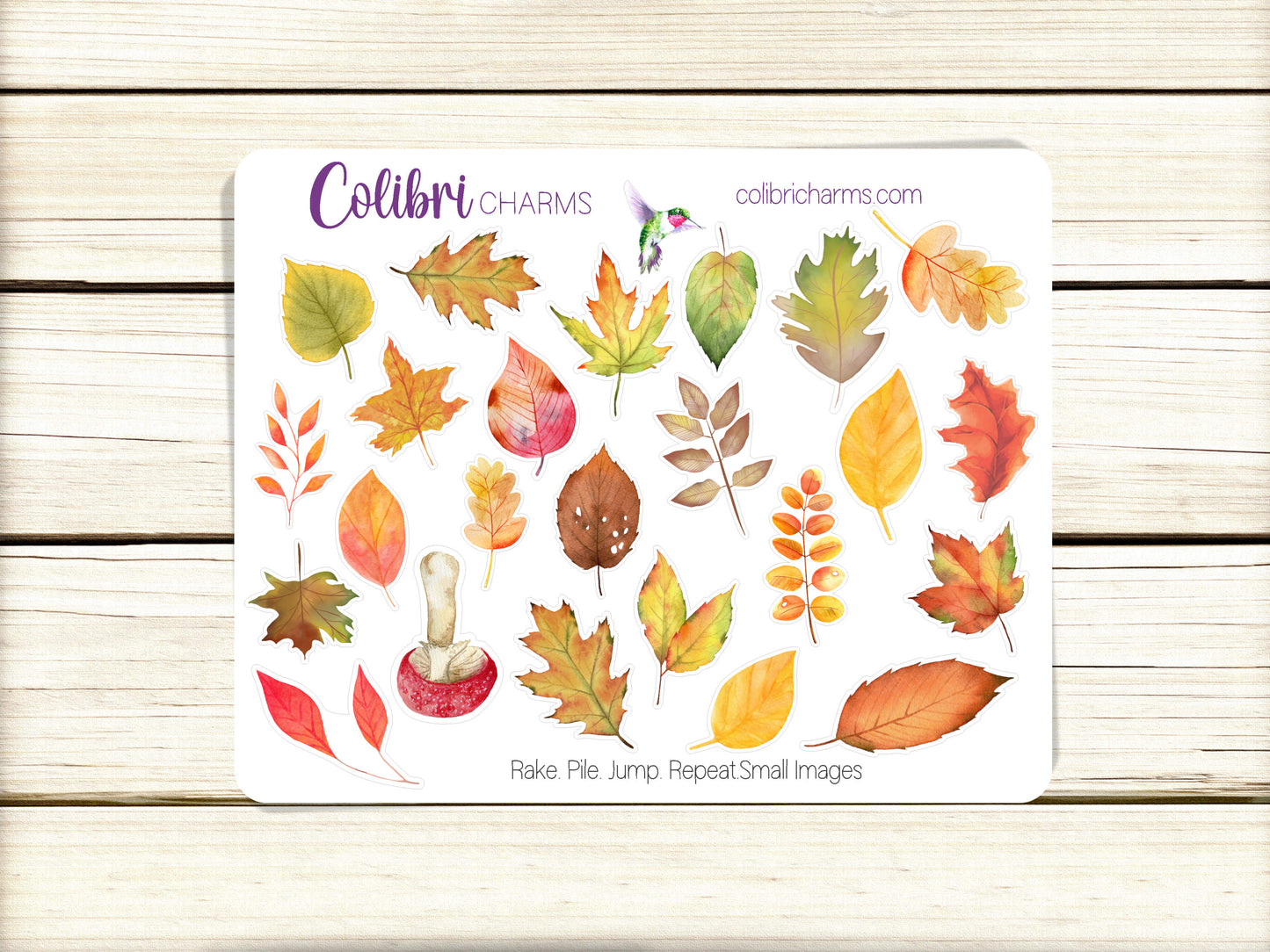 Rake. Pile. Jump. Repeat.  Planner Stickers, Autumn Deco Stickers, Falling Leaves Deco, Fall Planner Sticker Kit, Seasonal Planner Stickers