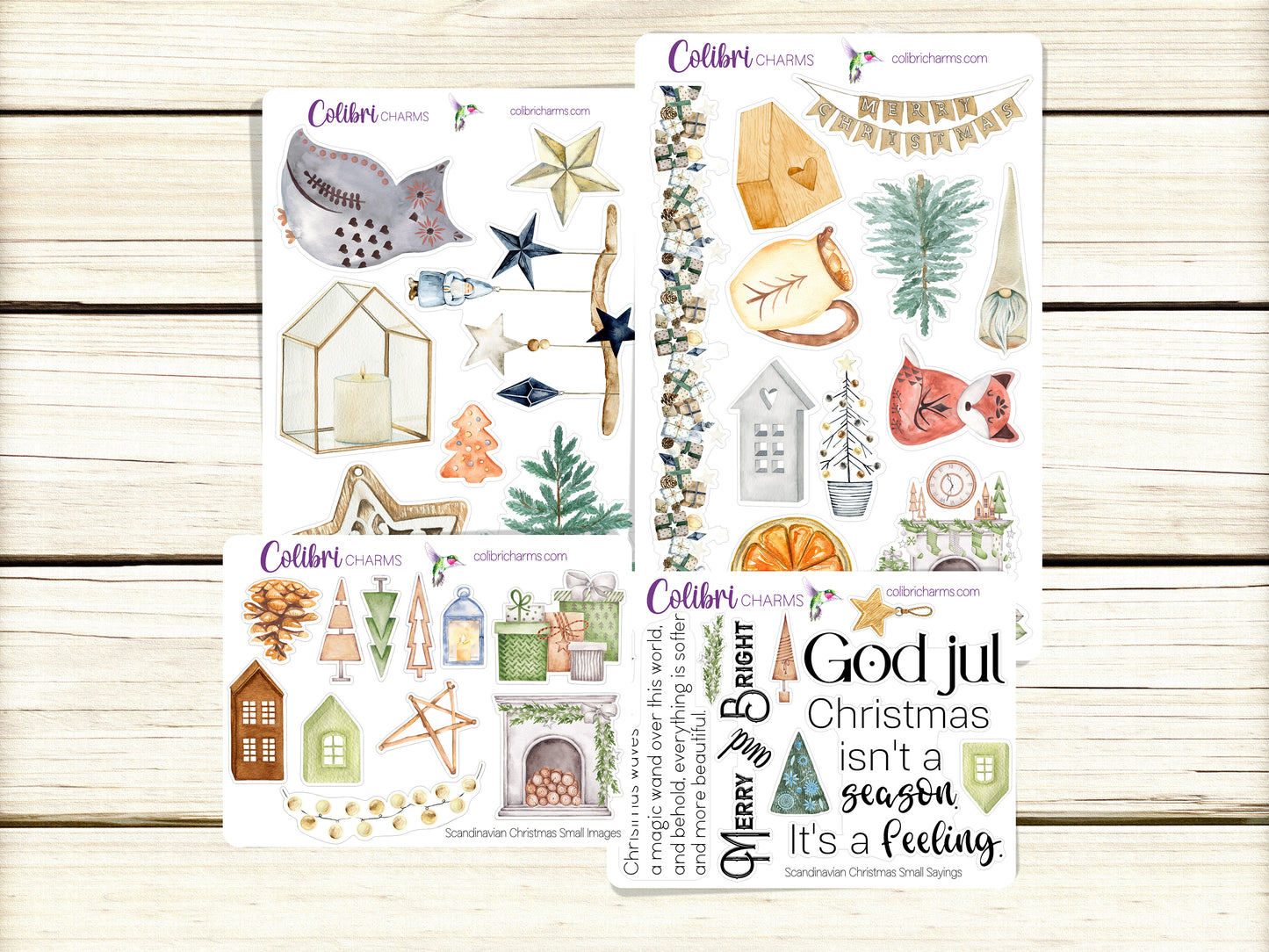 Scandinavian Christmas Planner Stickers, Winter Deco Stickers, Hygge Deco, Nordic Holiday Planner Sticker Kit, Seasonal Planner Stickers