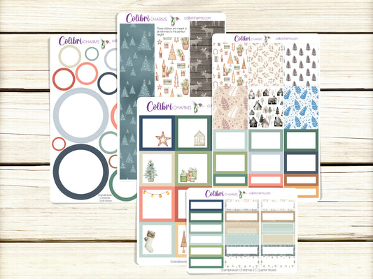 Scandinavian Christmas Box Planner Stickers, Nordic Holiday Happy Planner Stickers, Seasonal Planner, Functional Planning