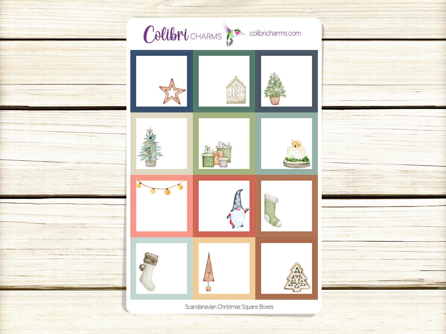 Scandinavian Christmas Box Planner Stickers, Nordic Holiday Happy Planner Stickers, Seasonal Planner, Functional Planning