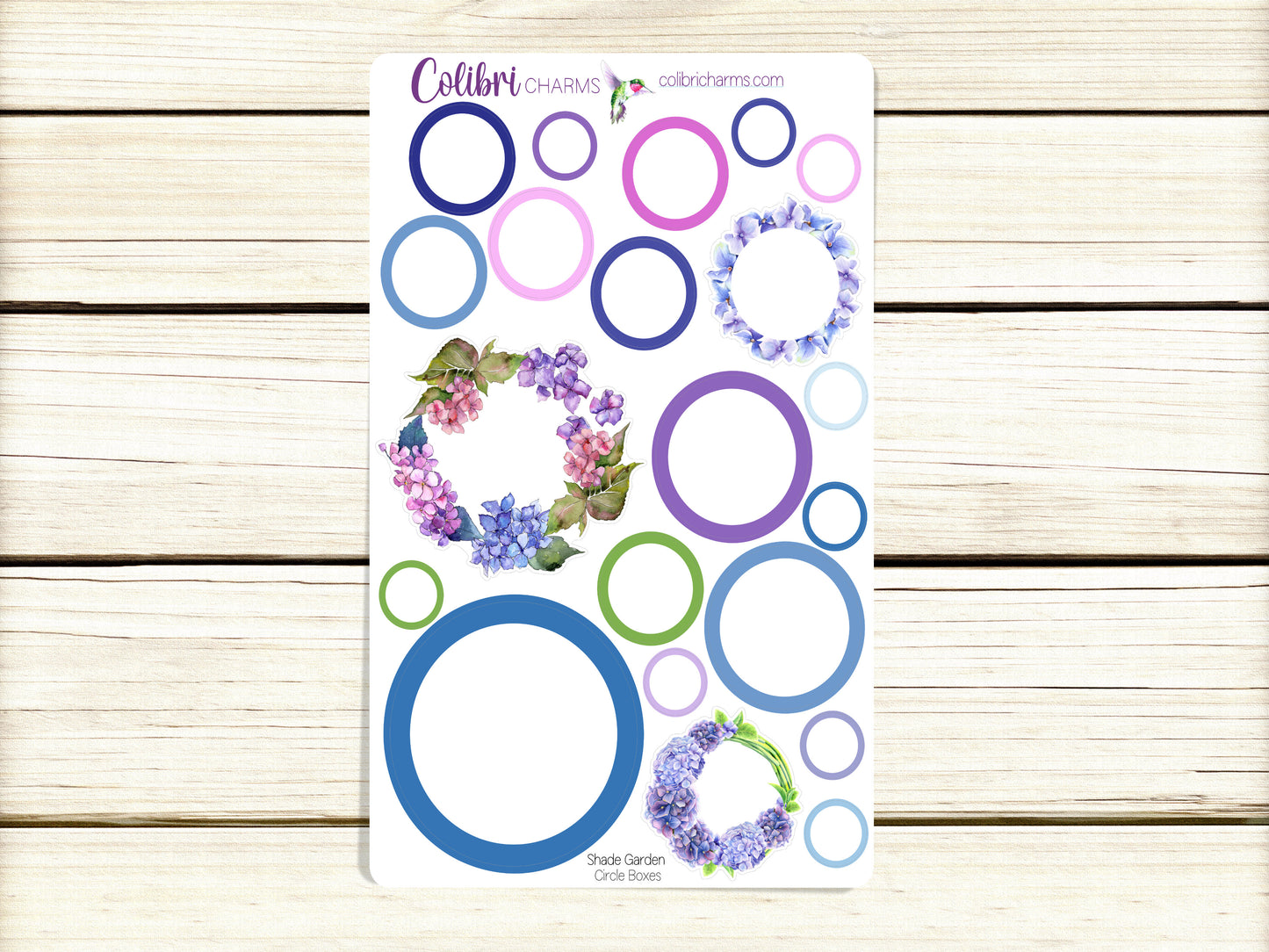 Shade Garden Box Planner Stickers, Happy Planner Stickers, Hydrangea, Functional Planning