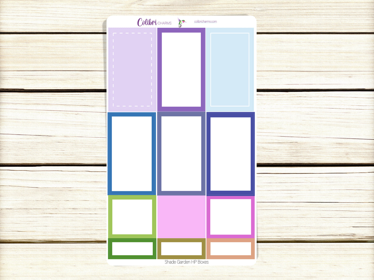 Shade Garden Box Planner Stickers, Happy Planner Stickers, Hydrangea, Functional Planning