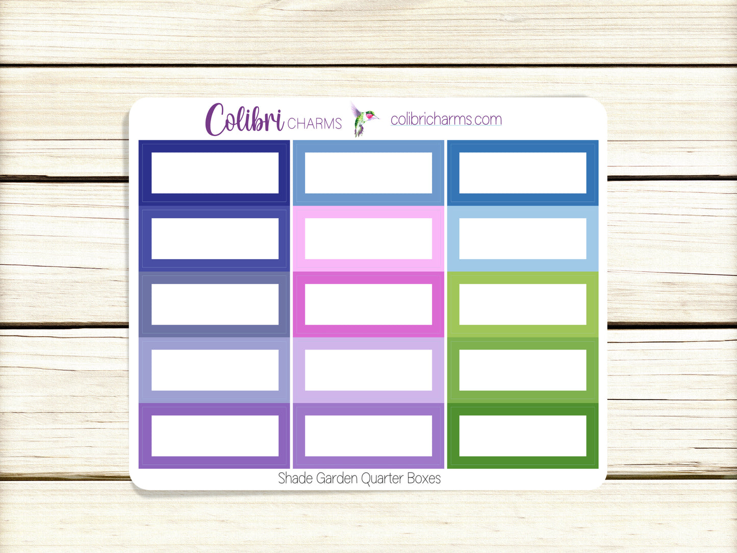 Shade Garden Box Planner Stickers, Happy Planner Stickers, Hydrangea, Functional Planning
