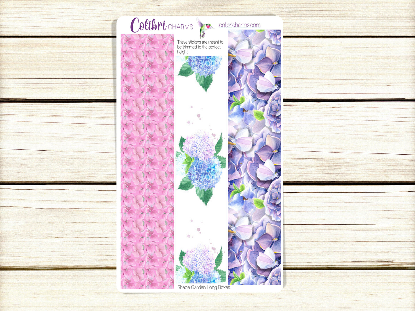Shade Garden Box Planner Stickers, Happy Planner Stickers, Hydrangea, Functional Planning