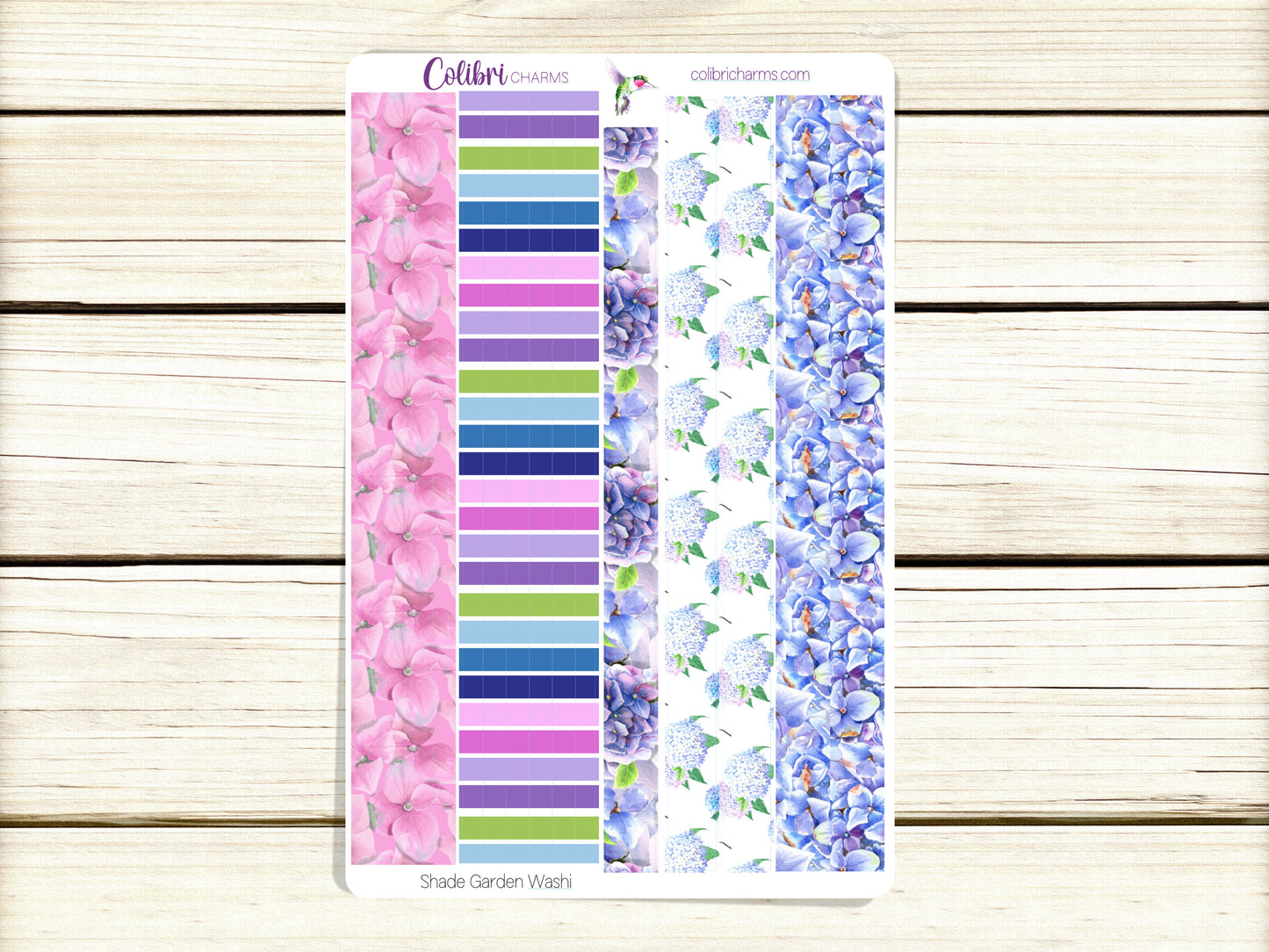 Shade Garden Washi Strip Stickers, Hydrangea Planner Stickers, Seasonal Planner Stickers