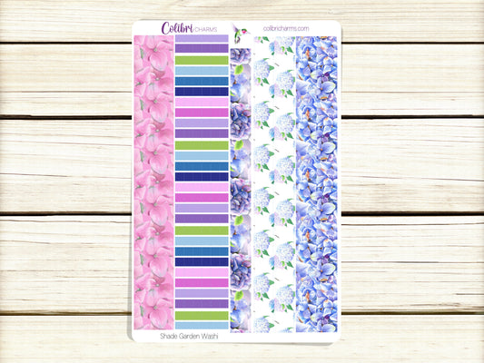 Shade Garden Washi Strip Stickers, Hydrangea Planner Stickers, Seasonal Planner Stickers