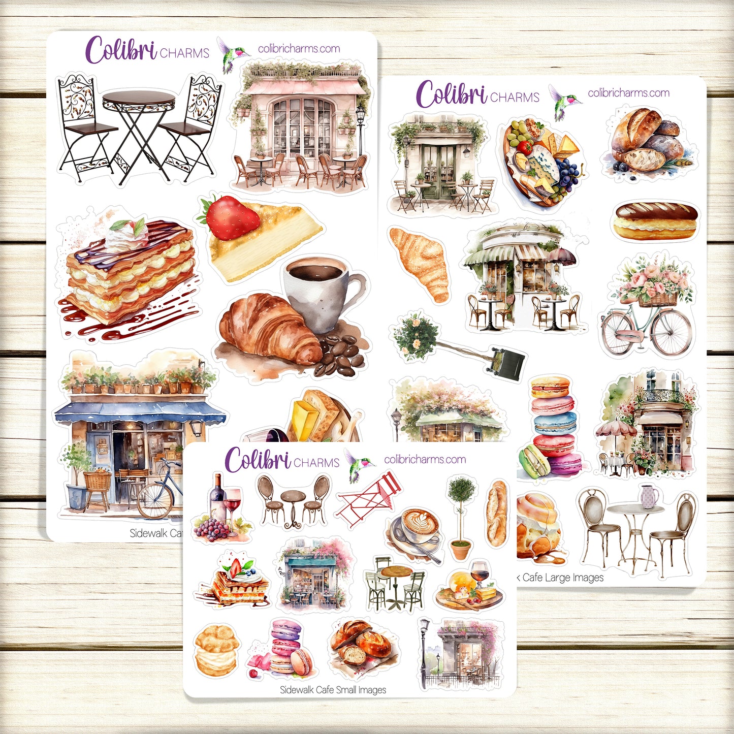 Sidewalk Cafe Planner Stickers Parisian Bistro Deco Stickers | Beautiful Deco | Paris Planner Sticker Kit | Seasonal Planner Stickers