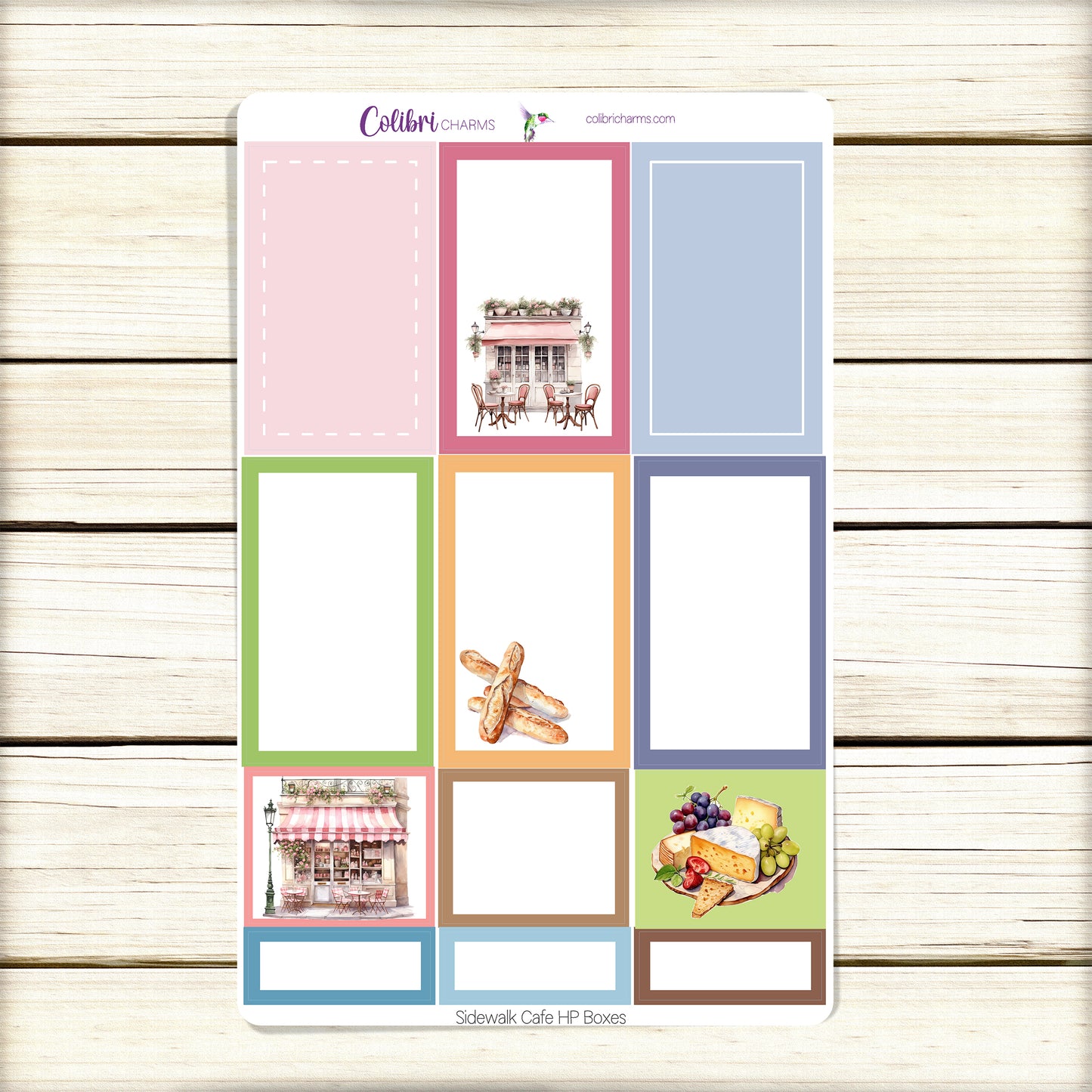 Sidewalk Cafe Box Planner Stickers | Parisian Bistro Happy Planner Stickers | Seasonal Planner |