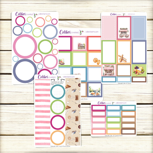 Sidewalk Cafe Box Planner Stickers | Parisian Bistro Happy Planner Stickers | Seasonal Planner |