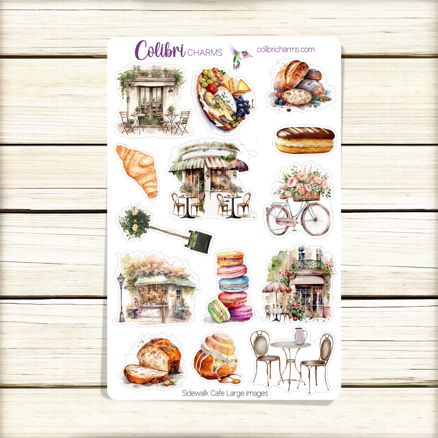 Sidewalk Cafe Planner Stickers Parisian Bistro Deco Stickers | Beautiful Deco | Paris Planner Sticker Kit | Seasonal Planner Stickers