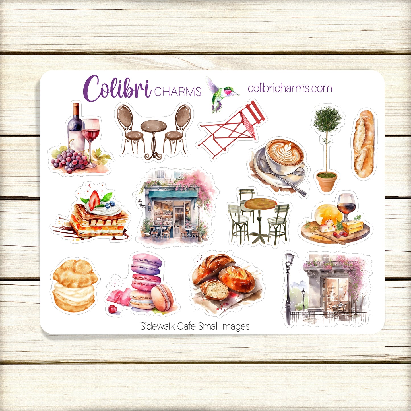 Sidewalk Cafe Planner Stickers Parisian Bistro Deco Stickers | Beautiful Deco | Paris Planner Sticker Kit | Seasonal Planner Stickers