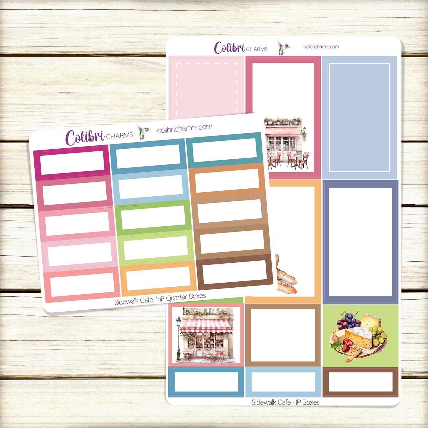 Sidewalk Cafe Box Planner Stickers | Parisian Bistro Happy Planner Stickers | Seasonal Planner |