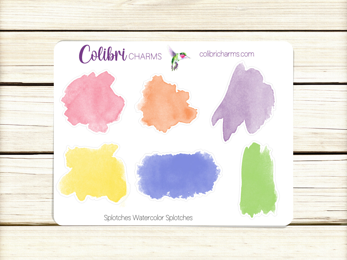 Sky's The Limit Watercolor Splotches Planner Stickers | Summer Paint Swatch Stickers | Blue Skies Planner