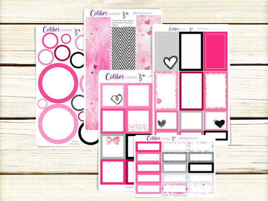 Smitten Box Stickers, Happy Planner Stickers, Valentine Planner, Functional Planning