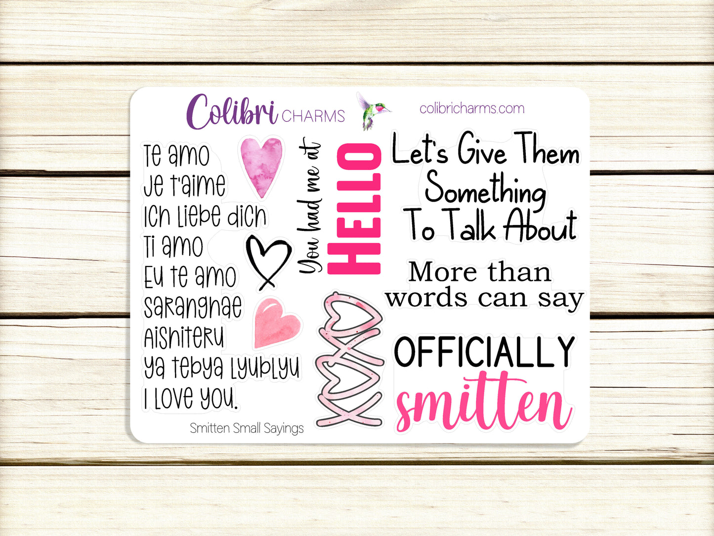 Smitten Planner Stickers, Valentine Deco Stickers, Pink and Black Kit