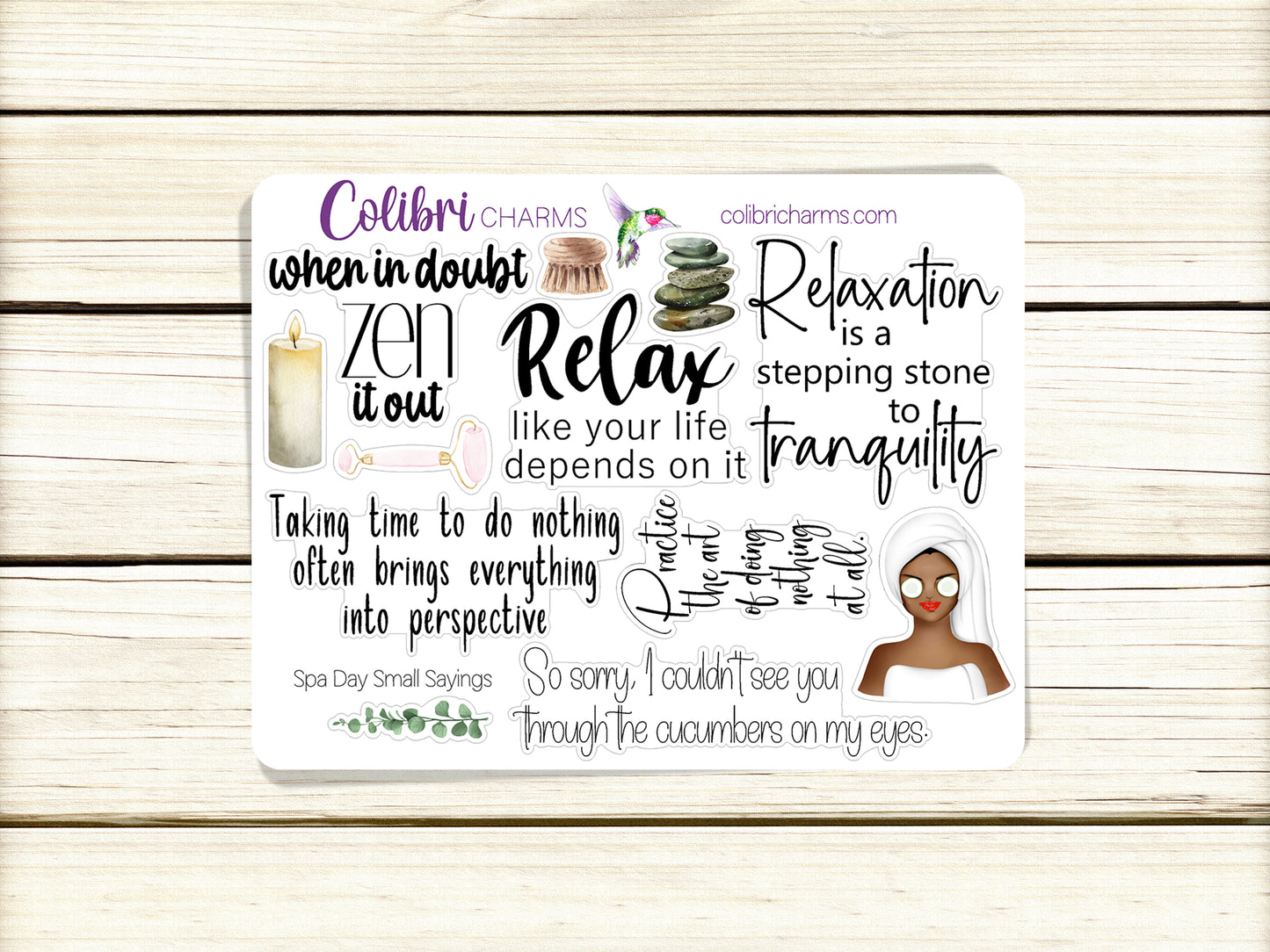 Spa Day Planner Stickers | Relaxation Deco Stickers | Self Care Deco | Massage Planner Sticker Kit | Seasonal Planner Stickers