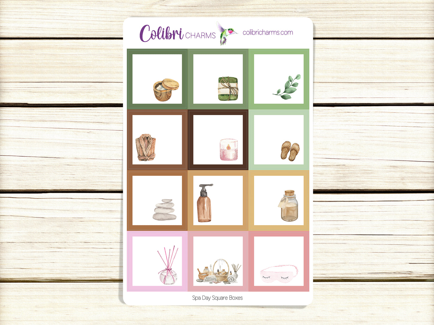 Spa Day Box Planner Stickers | Self Care Happy Planner Stickers | Seasonal Planner | Functional Planning