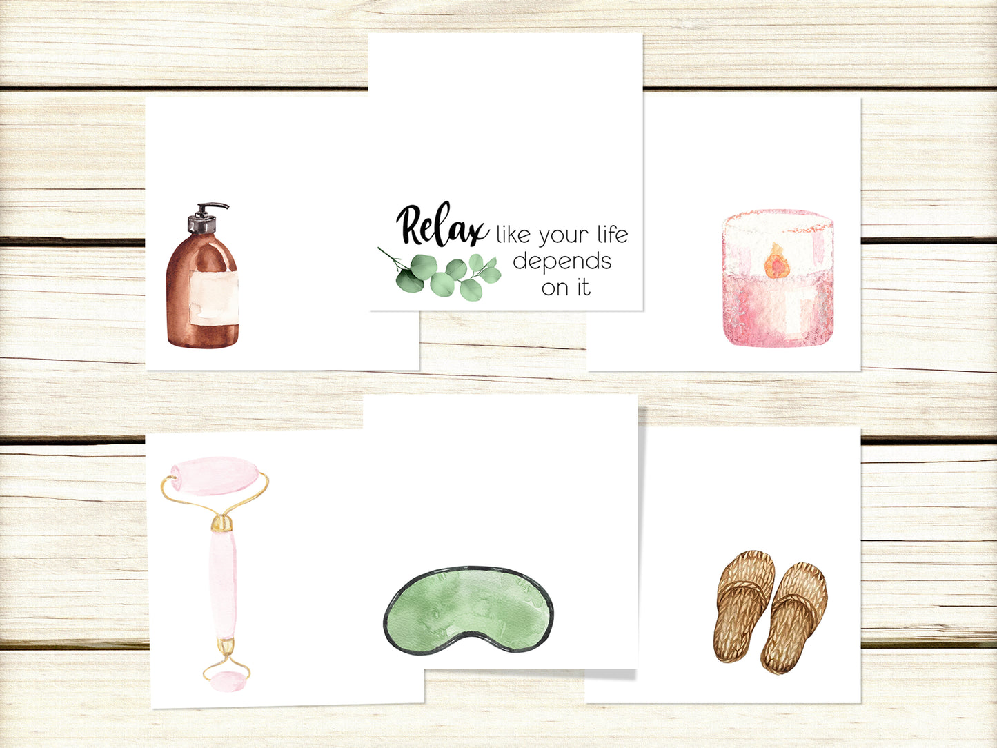 Spa Day Post Its |  Pad of 24 Self Care Sticky Notes | Relaxation Stickies