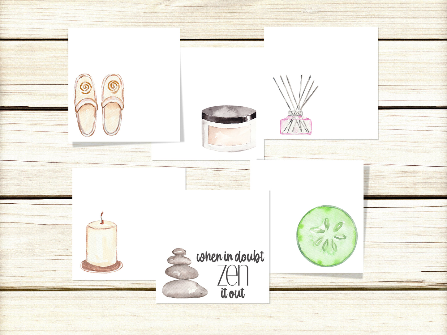 Spa Day Post Its |  Pad of 24 Self Care Sticky Notes | Relaxation Stickies