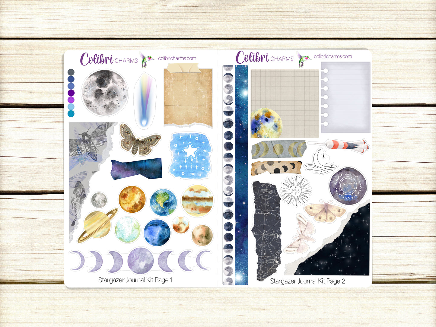 Stargazer Journal Kit | Celestial Decor | Space-Themed Planner Stickers | Seasonal Planner Stickers | Bullet | Bujo