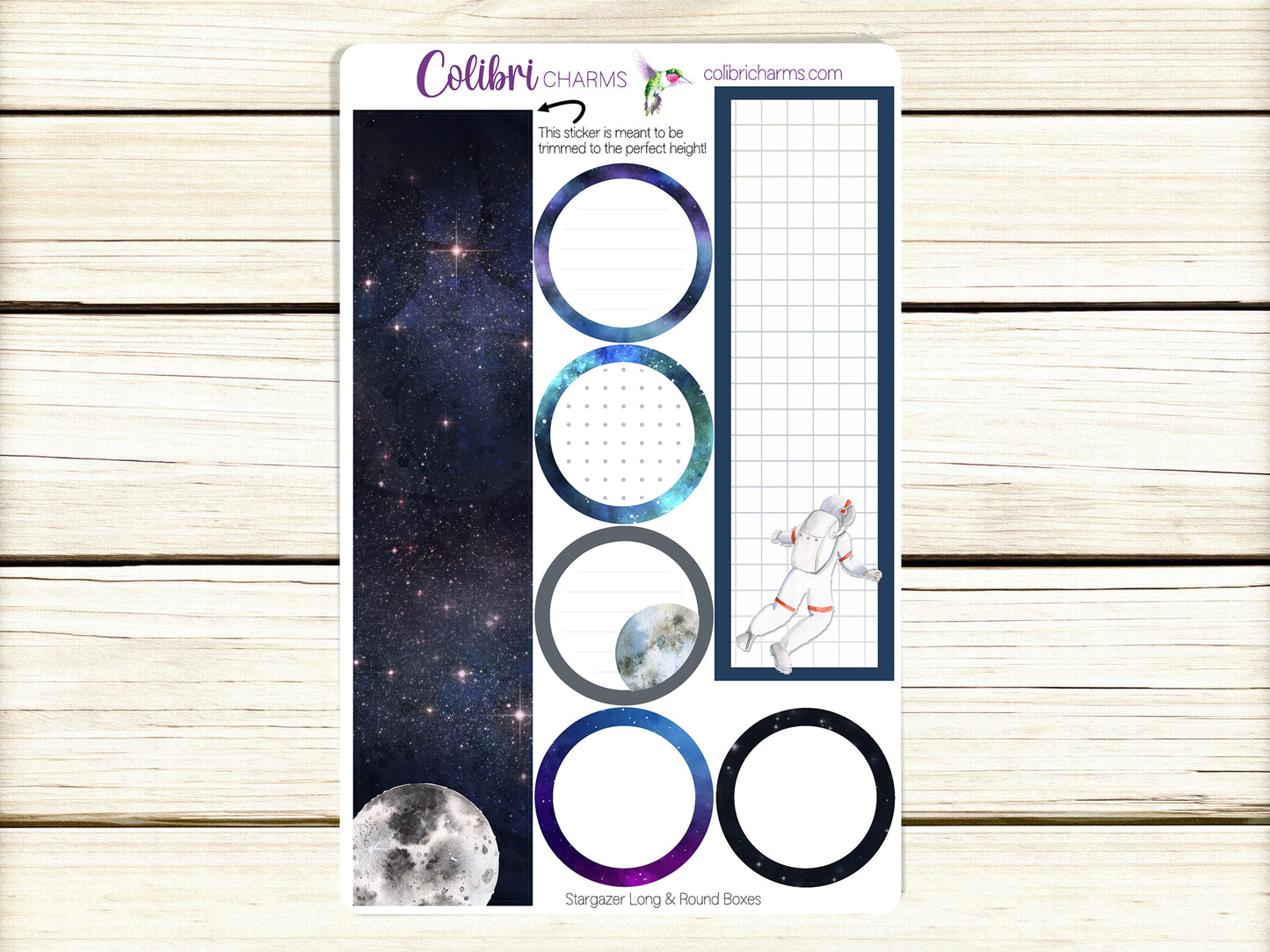 Stargazer Box Planner Stickers | Space Themed | Celestial Happy Planner Stickers | Seasonal Planner |