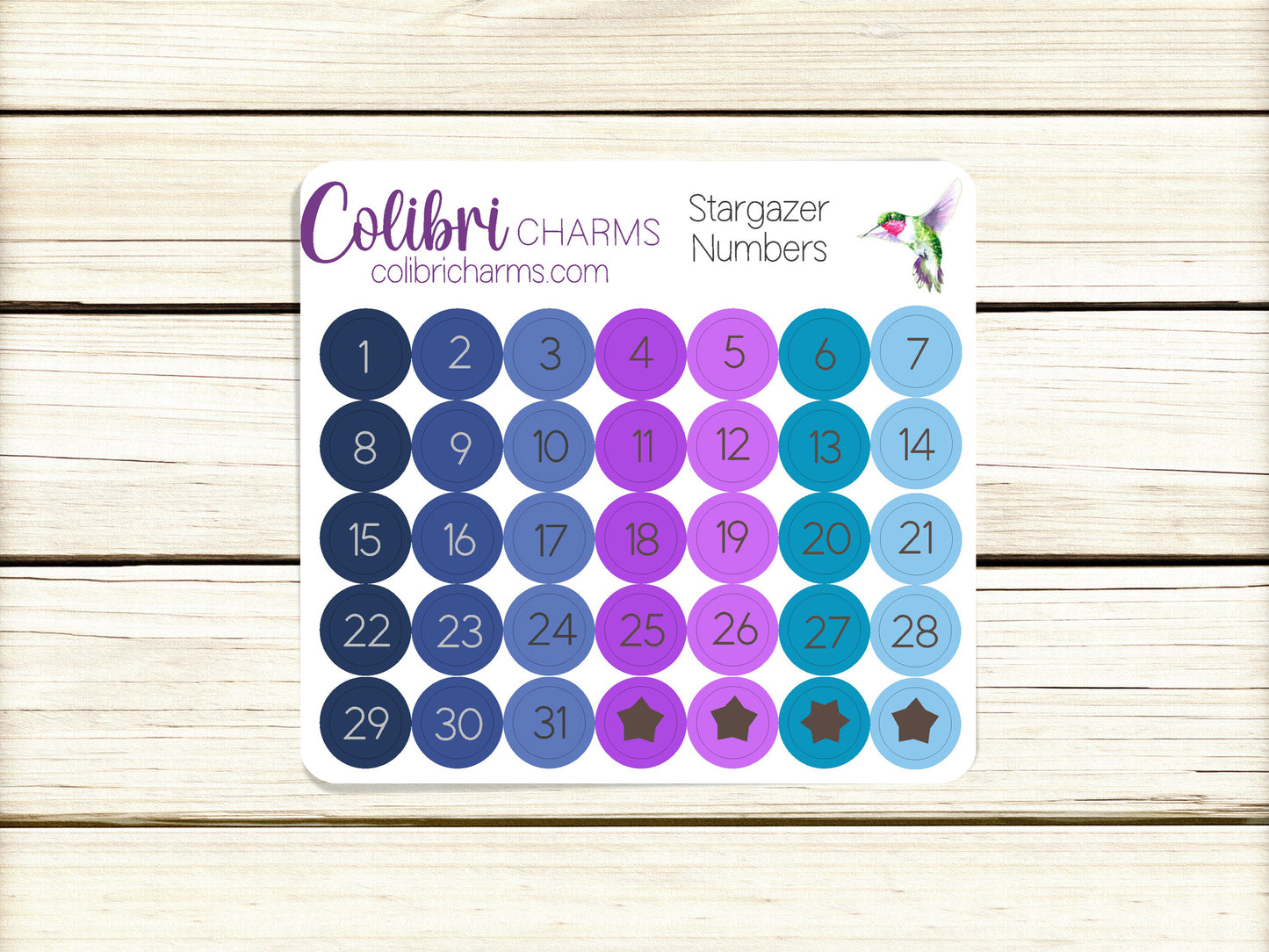 Stargazer Brushstroke Days of the Week Planner Stickers | Celestial Watercolor DOTW | Number Stickers | Date Dots