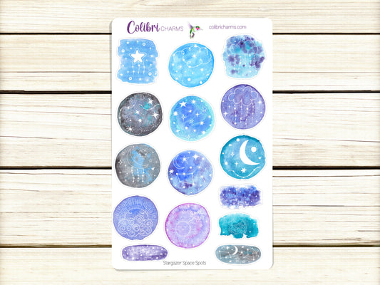 Stargazer Space Spots Stickers | Stargazer Deco | Celestial-Themed Planner Stickers | Seasonal Planner Stickers