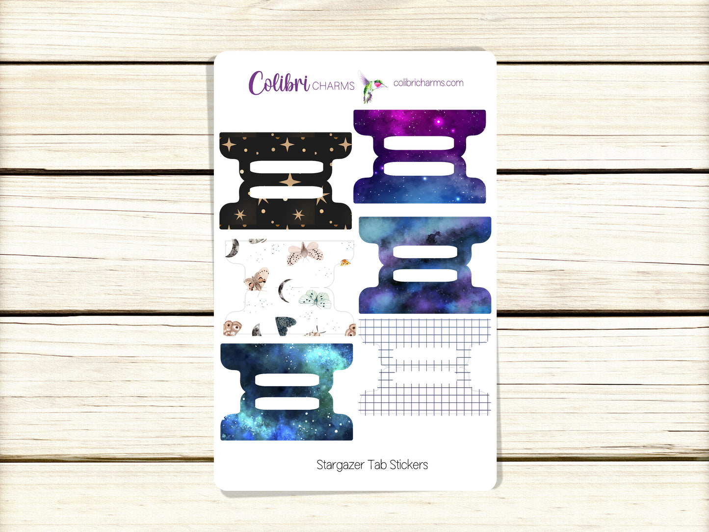 Stargazer Tab Stickers | Celestial Tab Planner Stickers | Space Themed Planner Organization