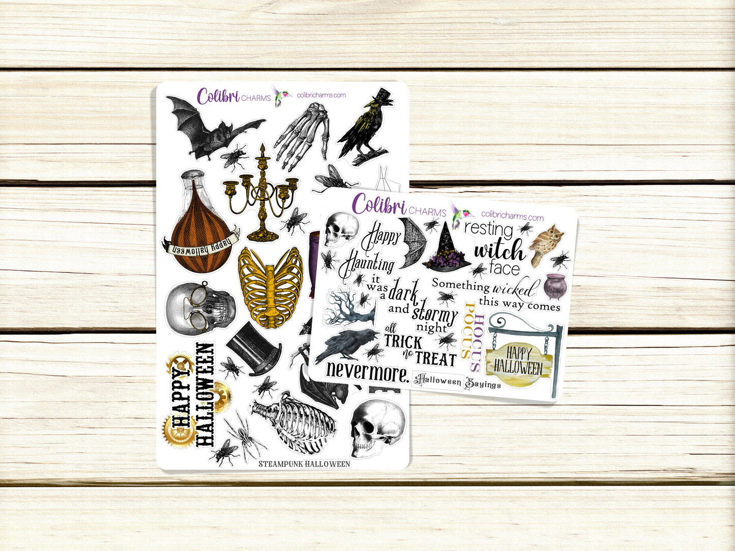 Steampunk Halloween Planner Stickers | Vintage | Spooky | Victorian Sticker Kit | Seasonal Planner Stickers