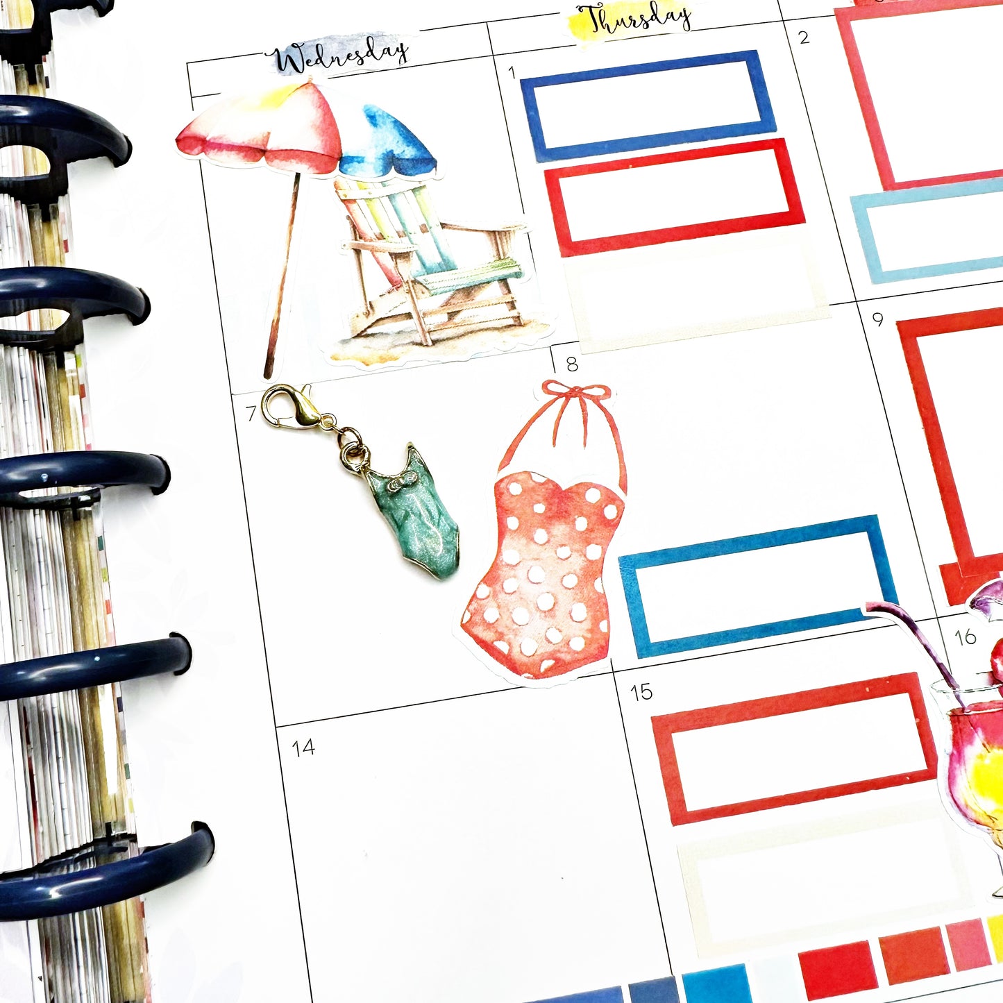 By the Sea Box Planner Stickers | Beach Vacation Happy Planner Stickers | Seasonal Planner