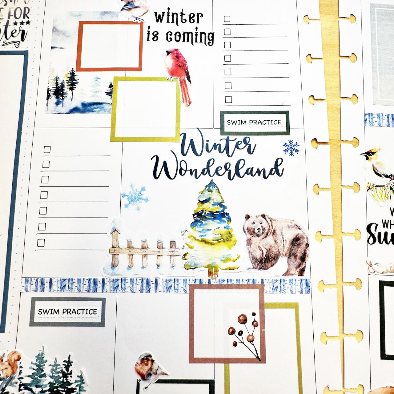 Winter Woods Journal Kit | Foggy Forest Decor | Animals Planner Stickers | Seasonal Planner Stickers | Bullet | Bujo