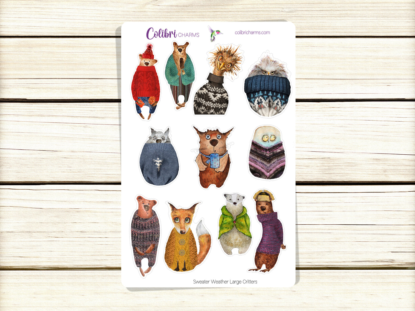 Cozy Critters Planner Stickers | Sweater Weather Deco Stickers | Fall Deco | Autumn Knitting Planner Sticker Kit | Seasonal Planner Stickers