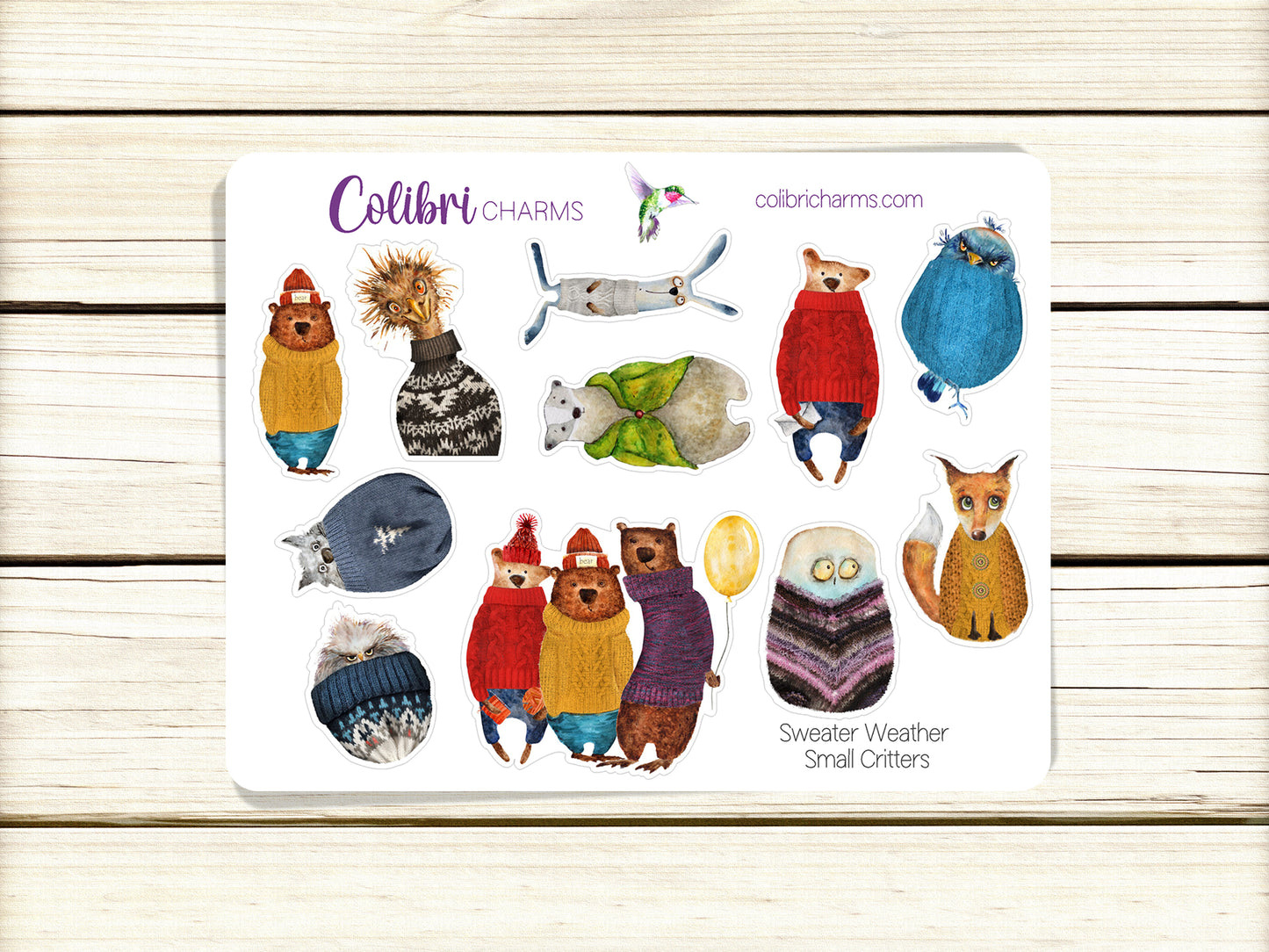 Cozy Critters Planner Stickers | Sweater Weather Deco Stickers | Fall Deco | Autumn Knitting Planner Sticker Kit | Seasonal Planner Stickers