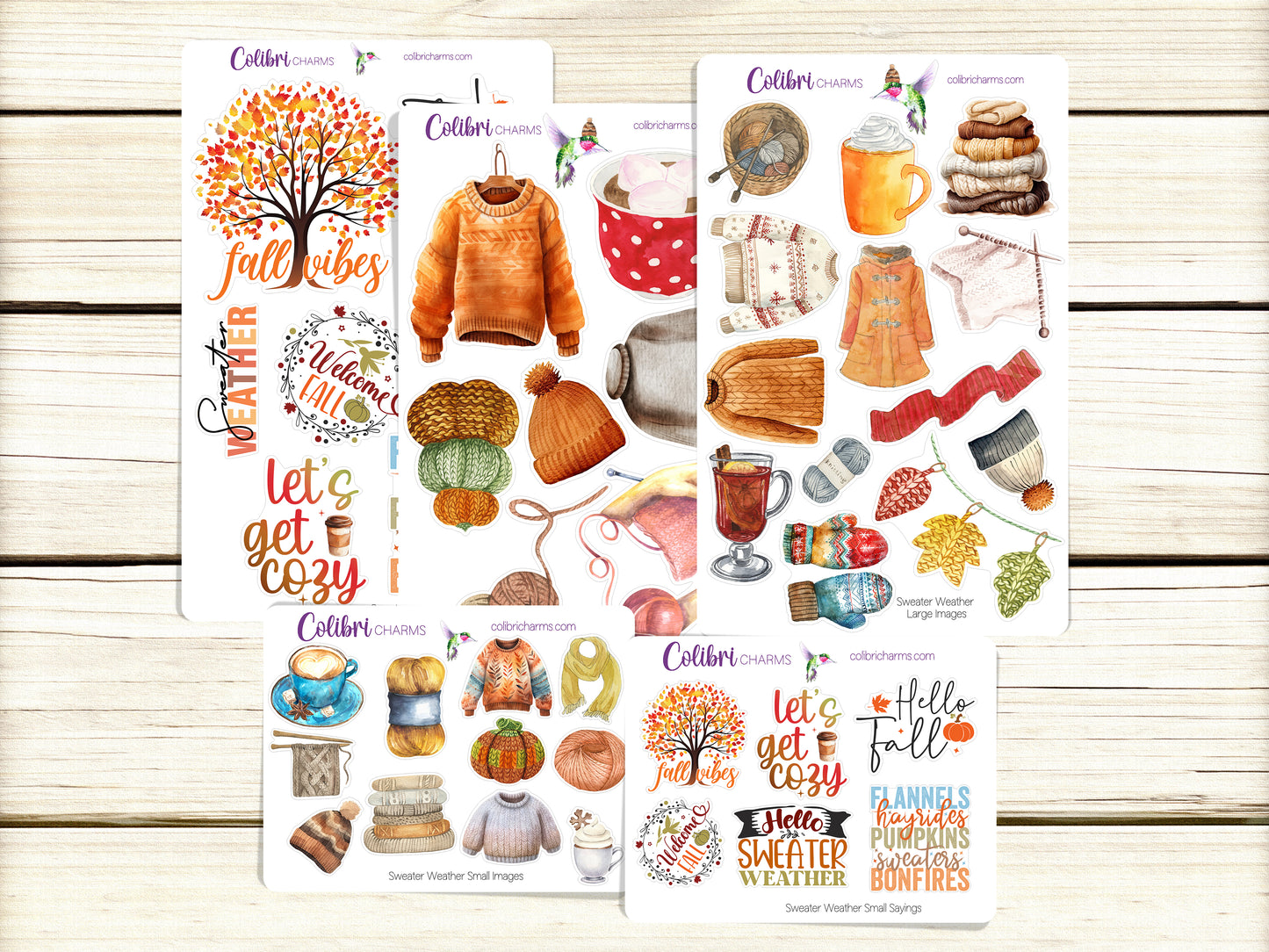 Sweater Weather Planner Stickers | Cozy Autumn Deco Stickers | Fall Deco | Knitting Planner Sticker Kit | Seasonal Planner Stickers