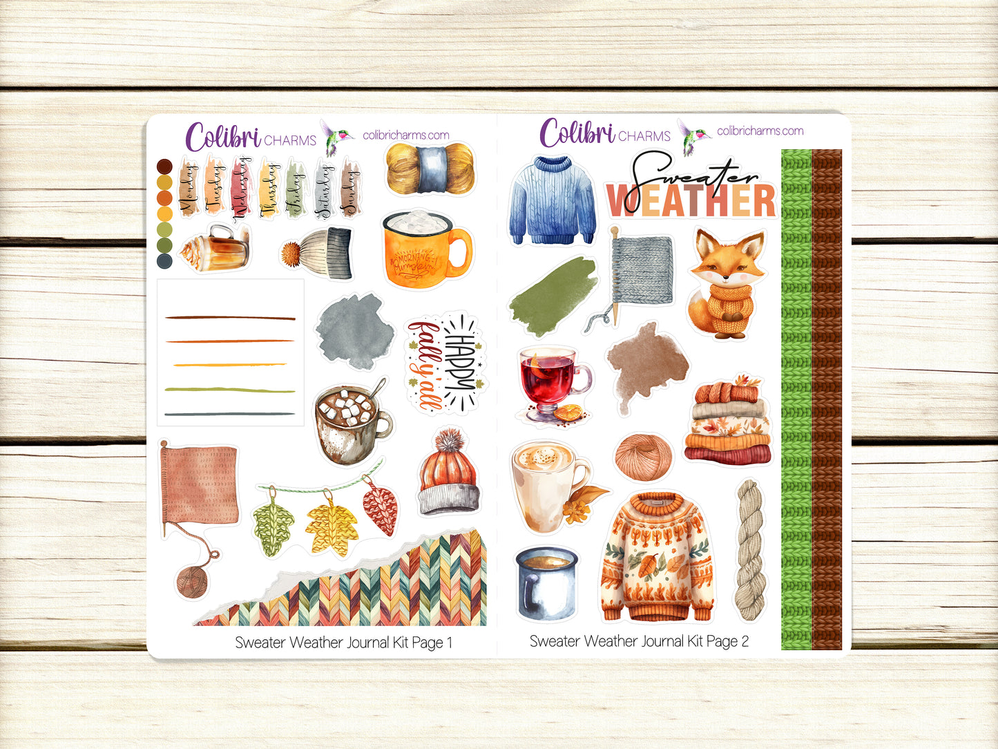 Sweater Weather Journal Kit | Planner  Stickers | Autumn Journaling | Cozy Fall Bujo Kit | Seasonal Planner Stickers