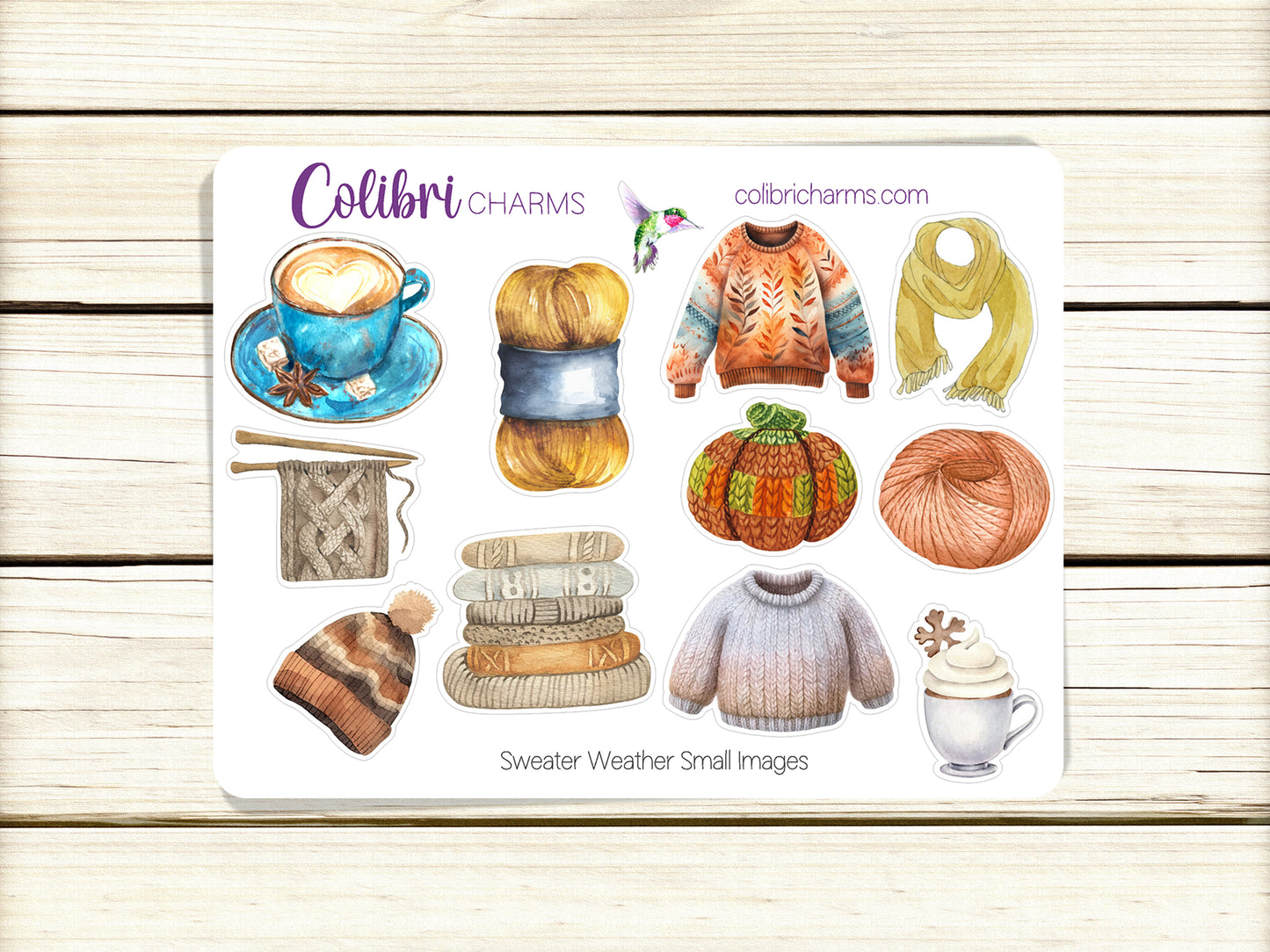 Sweater Weather Planner Stickers | Cozy Autumn Deco Stickers | Fall Deco | Knitting Planner Sticker Kit | Seasonal Planner Stickers