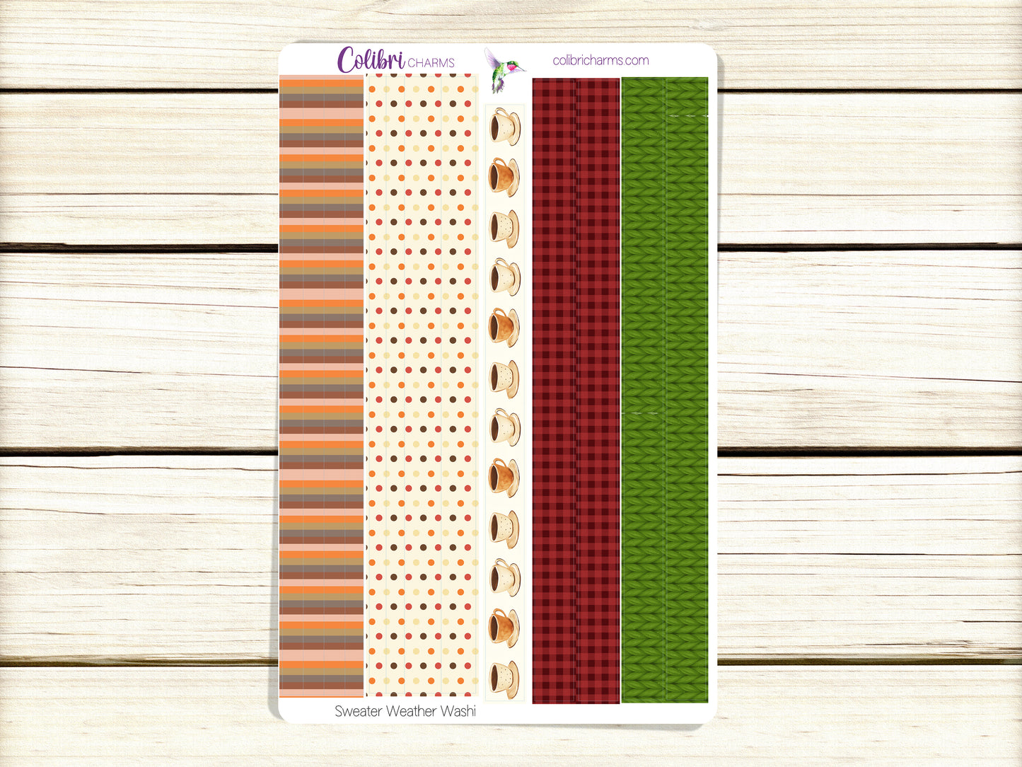 Sweater Weather Washi Strip Stickers | Autumn Leaves Deco | Cozy Fall Planner Stickers | Seasonal Planner Stickers