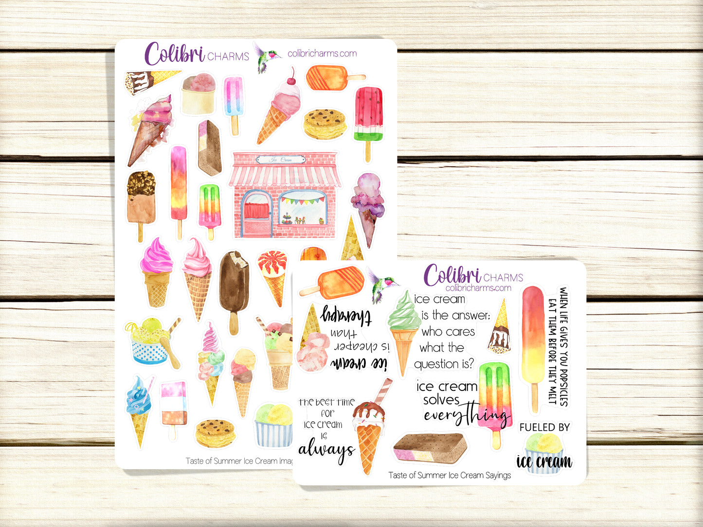 Ice Cream Planner Stickers | Taste of Summer Stickers | Summer Treats Stickers | Ice Lolly Stickers | Seasonal Planner Stickers