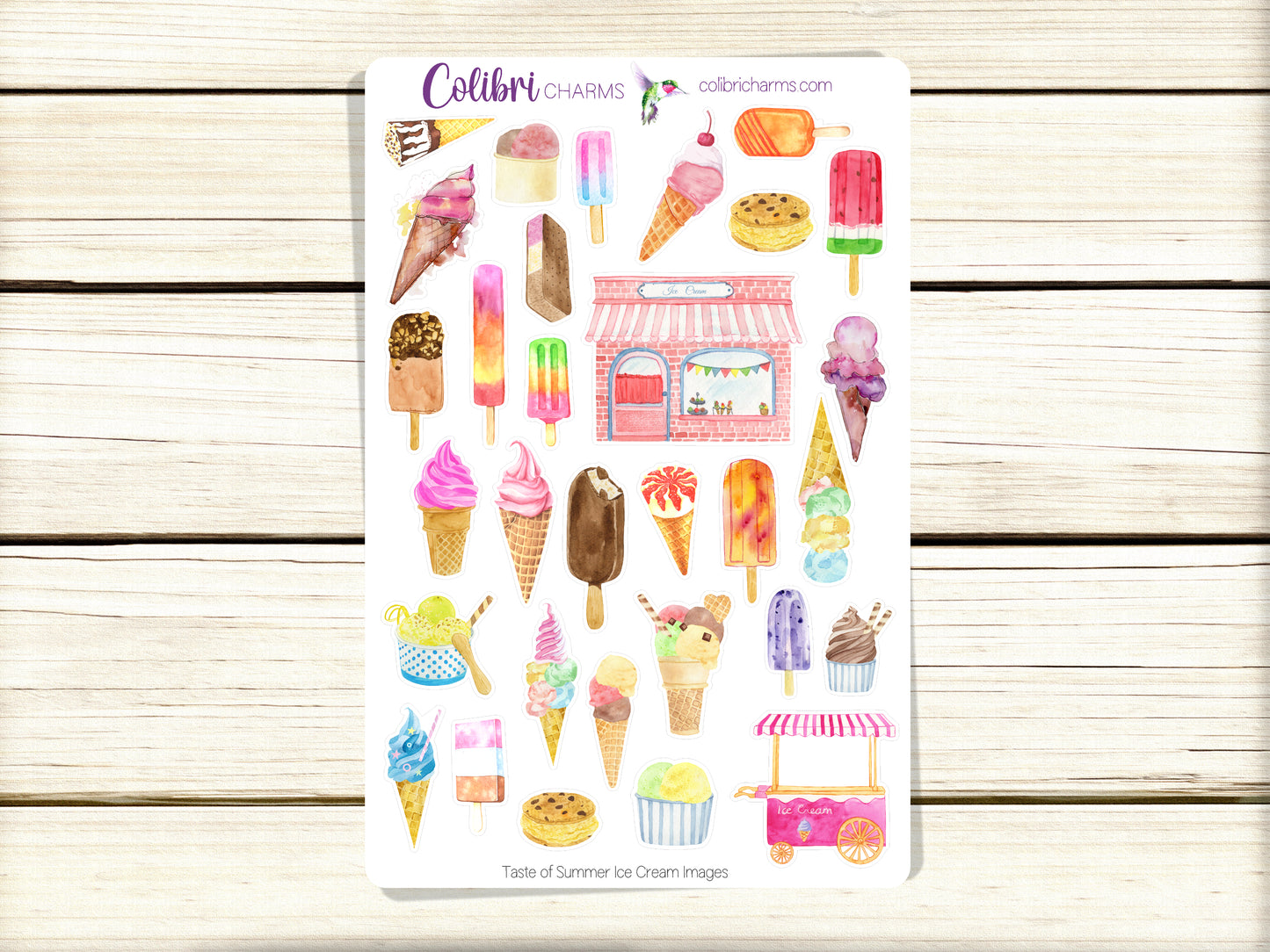 Ice Cream Planner Stickers | Taste of Summer Stickers | Summer Treats Stickers | Ice Lolly Stickers | Seasonal Planner Stickers
