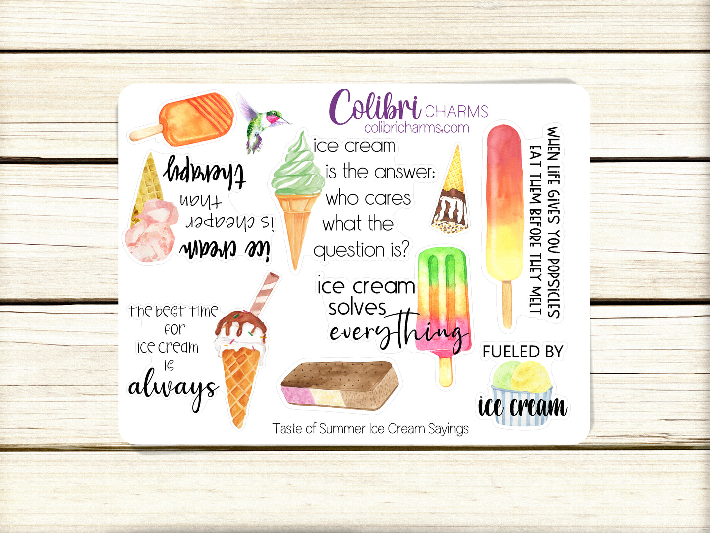 Ice Cream Planner Stickers | Taste of Summer Stickers | Summer Treats Stickers | Ice Lolly Stickers | Seasonal Planner Stickers