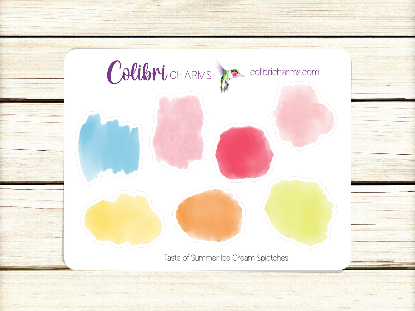 Taste of Summer Splotches Planner Stickers | Watercolor Swatches Stickers | Splotch Stickers | Seasonal Planner Stickers