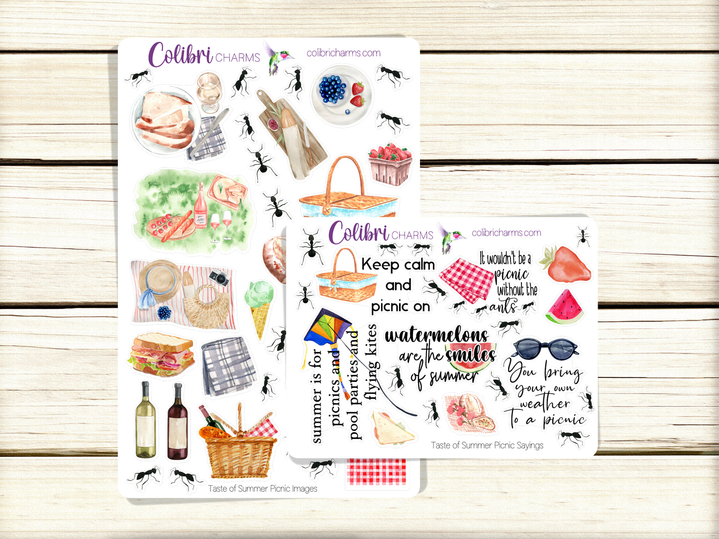 Picnic Planner Stickers | Taste of Summer Stickers | Summertime Stickers | Picnic Blanket Stickers | Seasonal Planner Stickers