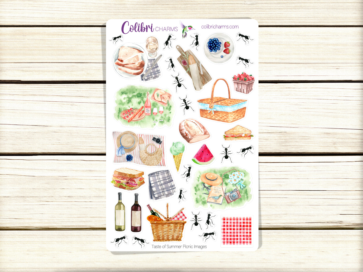 Picnic Planner Stickers | Taste of Summer Stickers | Summertime Stickers | Picnic Blanket Stickers | Seasonal Planner Stickers