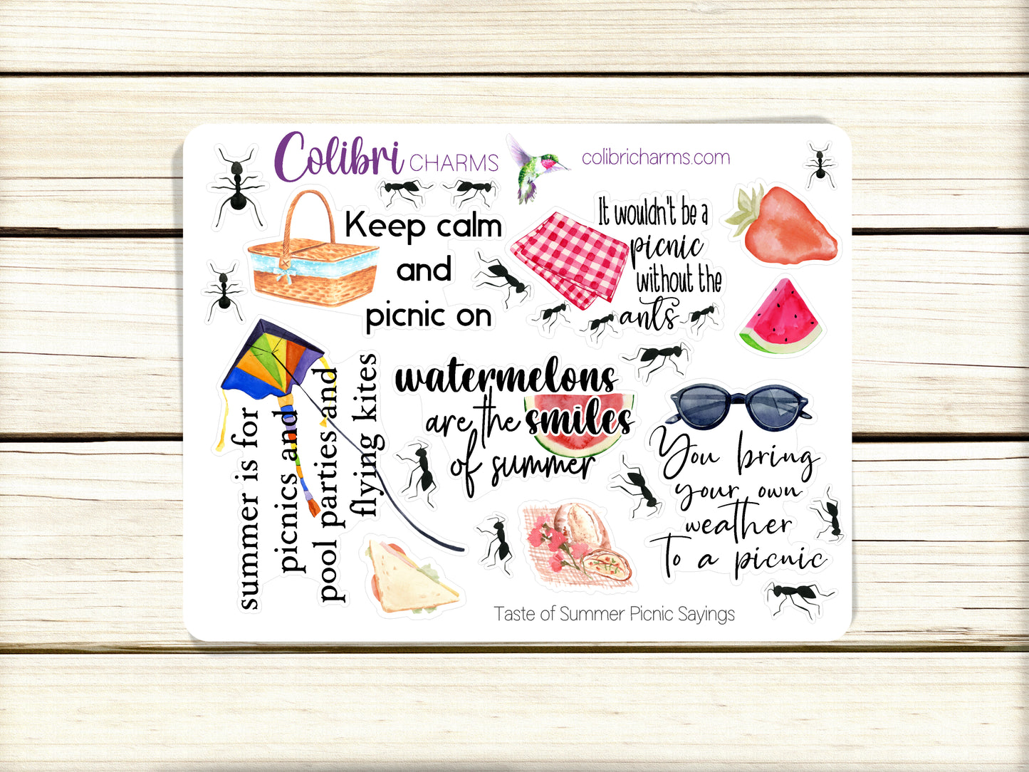 Picnic Planner Stickers | Taste of Summer Stickers | Summertime Stickers | Picnic Blanket Stickers | Seasonal Planner Stickers