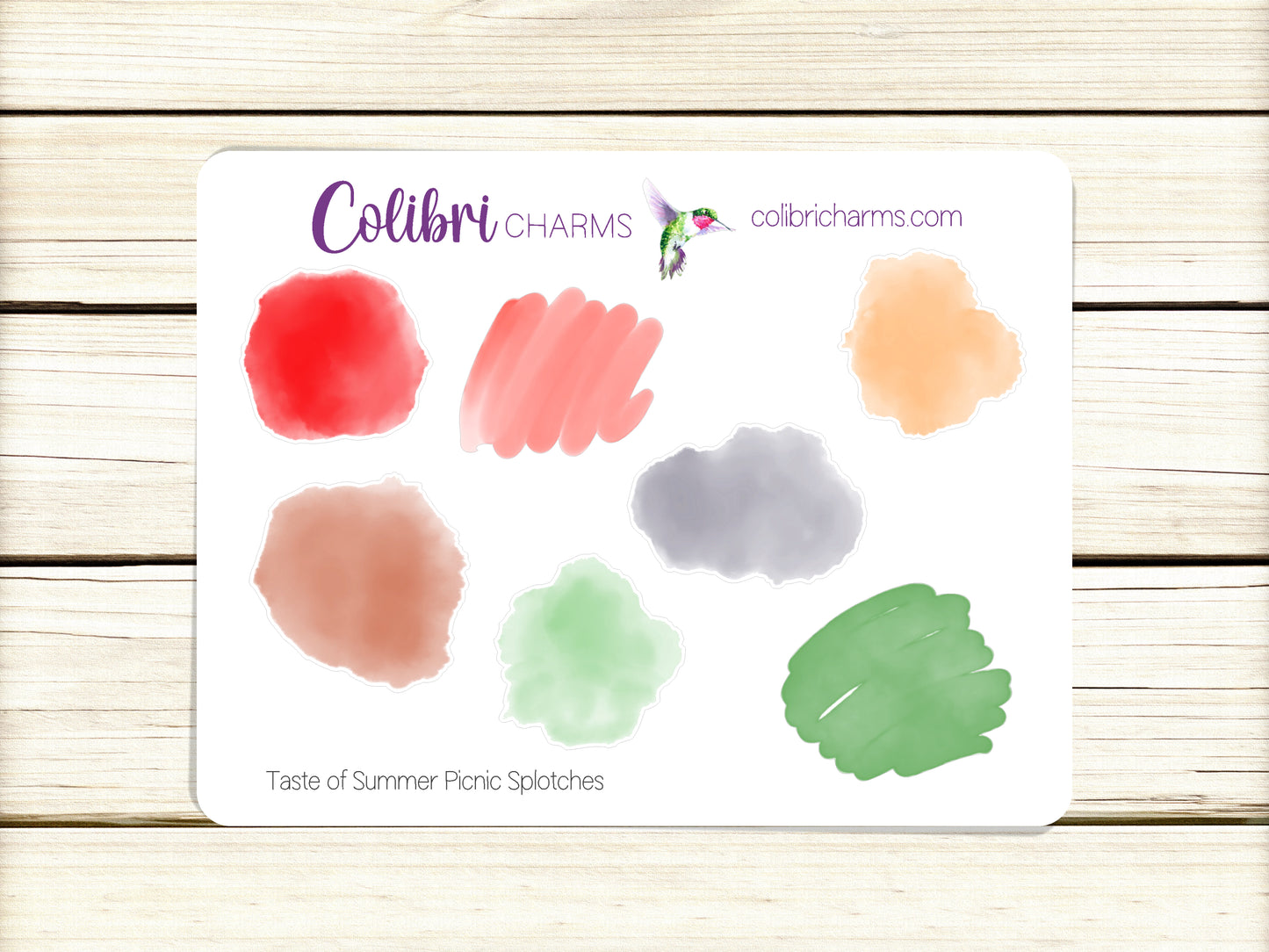 Taste of Summer Splotches Planner Stickers | Watercolor Swatches Stickers | Splotch Stickers | Seasonal Planner Stickers