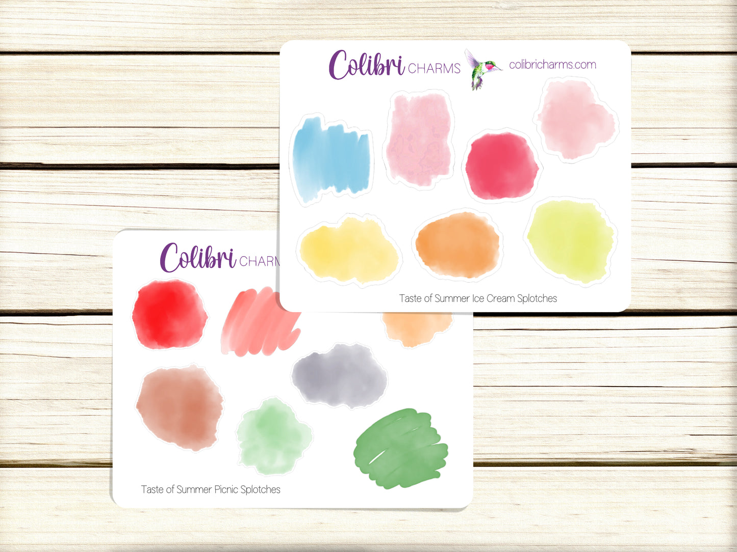 Taste of Summer Splotches Planner Stickers | Watercolor Swatches Stickers | Splotch Stickers | Seasonal Planner Stickers