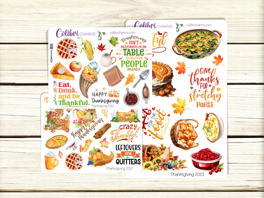 Thanksgiving Planner Stickers: Autumn Vibes, Fall Break, Gratitude Planner