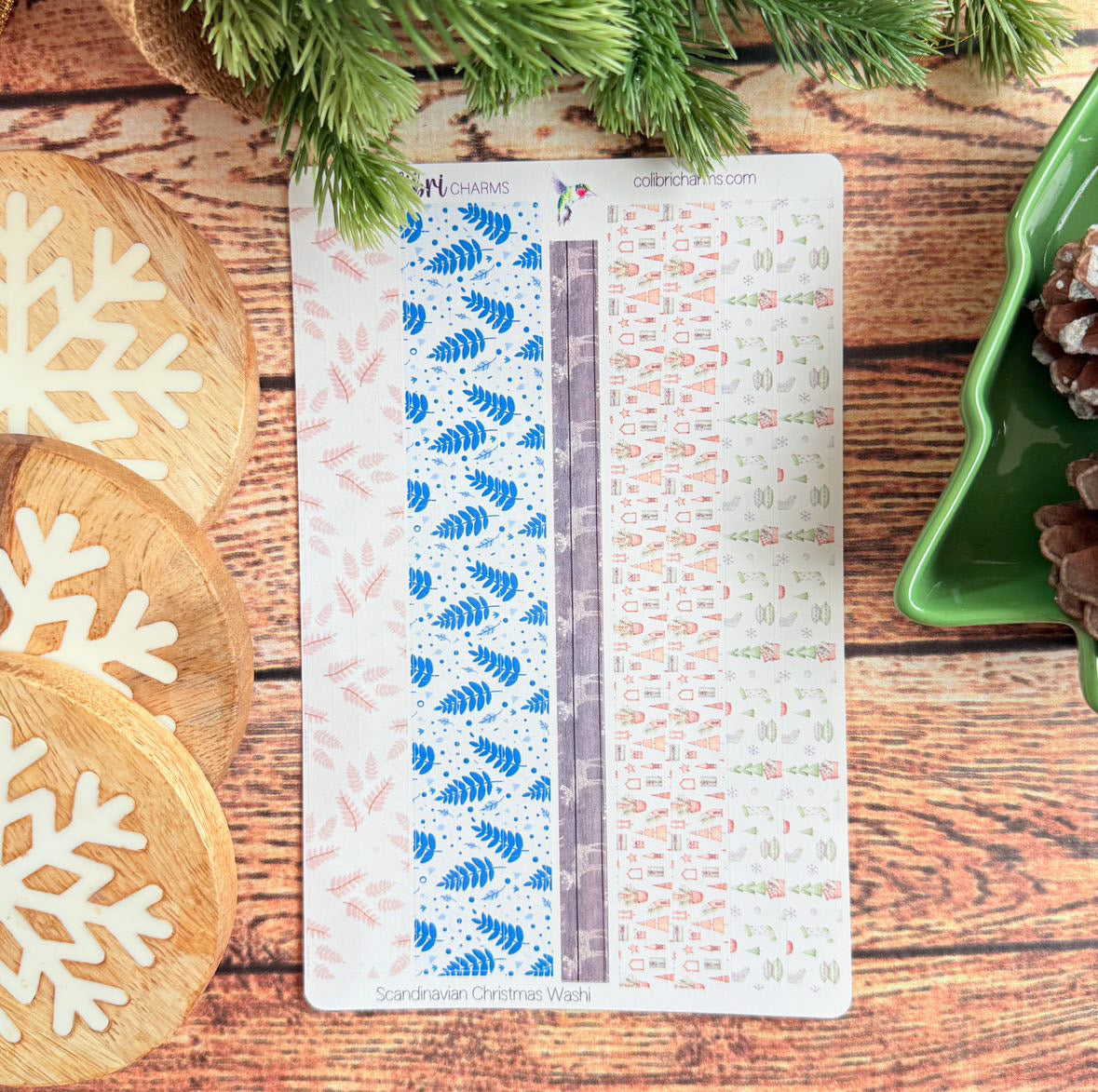 Scandinavian Christmas Washi Strip Stickers, Nordic Holiday Deco, Hygge Planner Stickers, Seasonal Planner Stickers