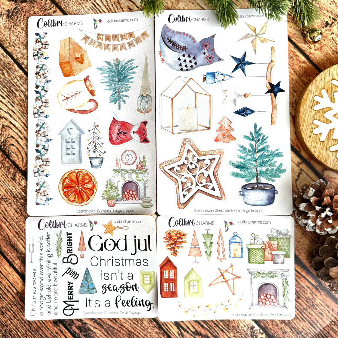 Scandinavian Christmas Planner Stickers, Winter Deco Stickers, Hygge Deco, Nordic Holiday Planner Sticker Kit, Seasonal Planner Stickers