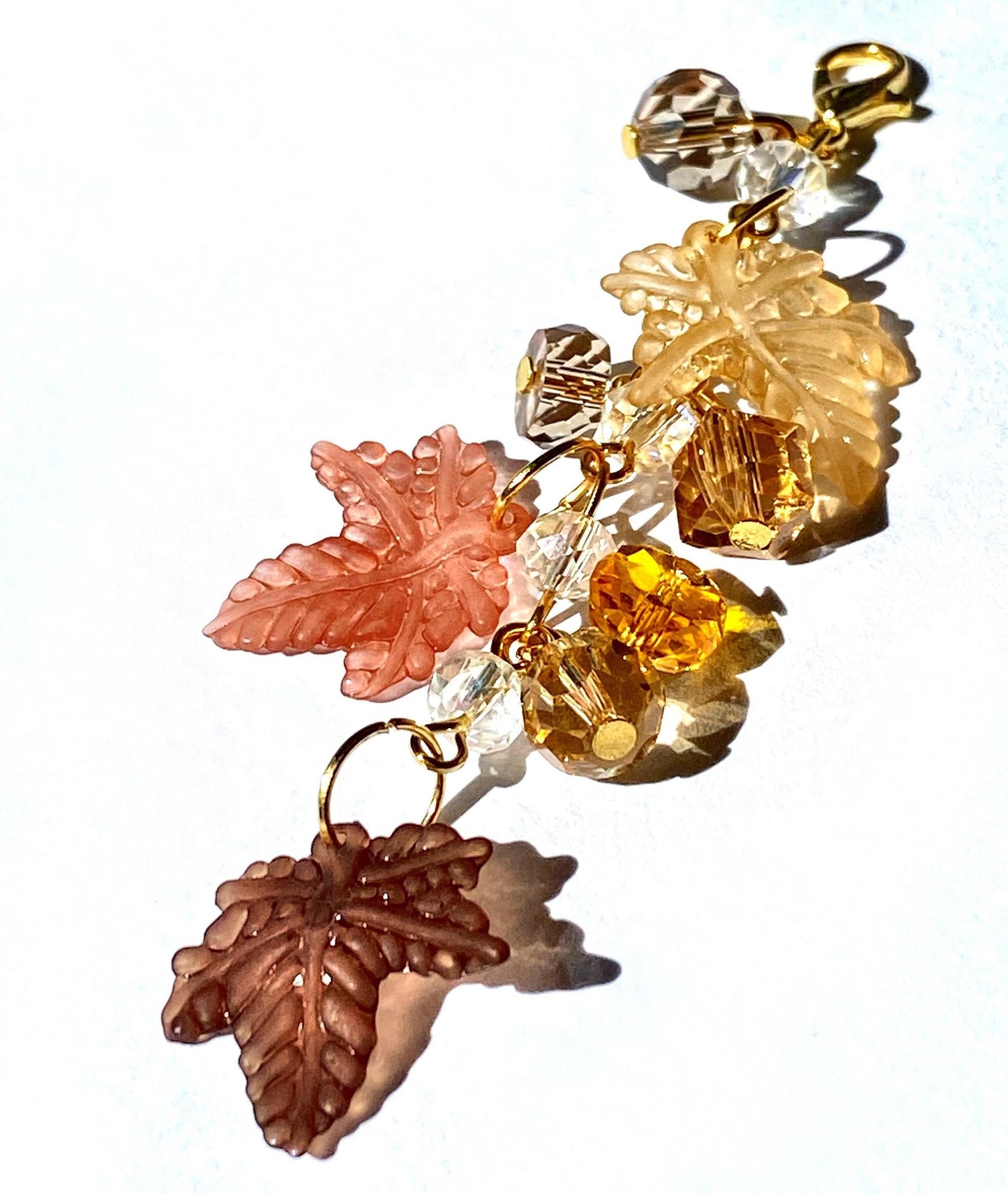 Maple Leaf Planner Charm | Beaded Leaves Charm | Autumn Planner Chain